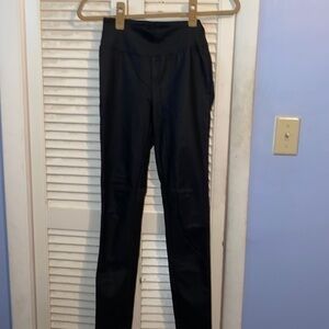 Decjuba Black Vegan Faux Leather Straight Leg Pants